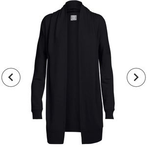 Icebreaker Zoya Long Sleeve Coverup Cardigan Black S/M